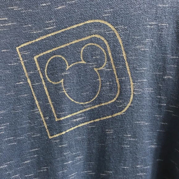 Mickey Mouse D Polo Shirt Disney Parks Denim Blue Womens Size 2X XXL Soft - Picture 2 of 10